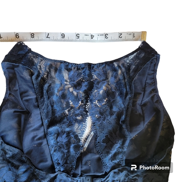 Soma Embraceable Lace Back Bralette Full Coverage  Wireless Blue/Black Size XXL - Picture 13 of 13